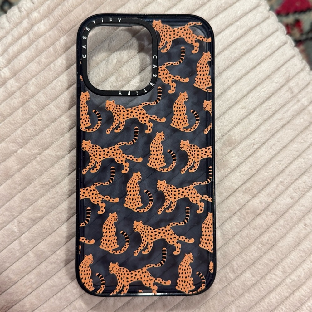 Casetify Navy Cheetah iPhone 15 pro max case